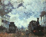 Claude Monet Arrival at St Lazare Station painting